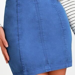 Free People Modern Femme Blue Denim Mini Skirt